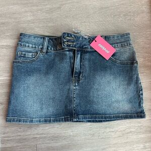 Edikted Classic Blue Mini Skirt